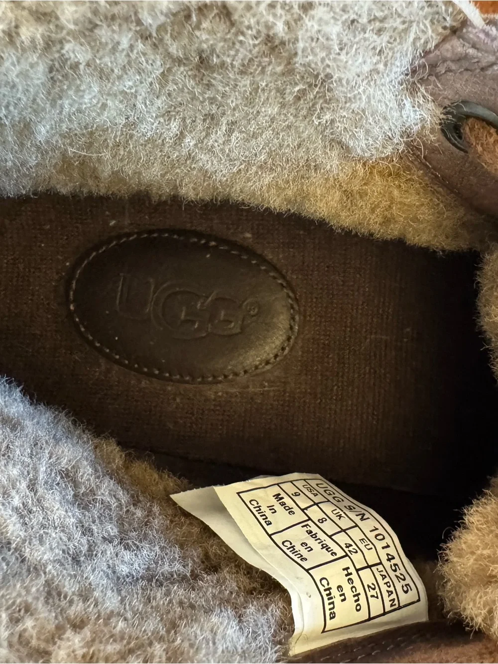 New UGG Men's Taupe Suede Chukka Boots with Shearling Collar